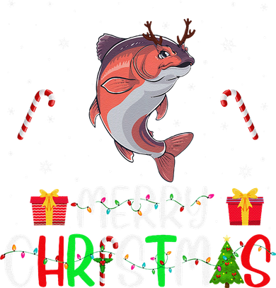 Merry Christmas Lights Salmon Reindeer Hat Xmas Pjs Tank Top