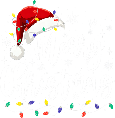 Merry Christmas Lights Red Santa Hat Xmas Family Matching Tote Bag