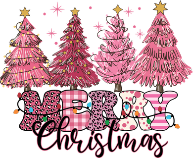 Merry Christmas Lights Pink Tree Gift Xmas Holidays Coaster