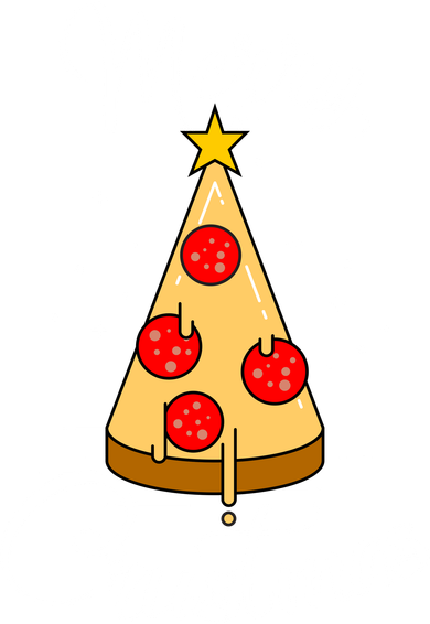 Merry Chrustmas Funny Christmas Pizza Doddie Hoodie