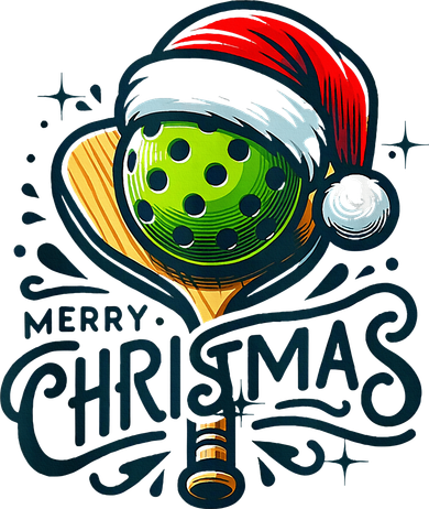 Merry Christmas Pickleball Pickle Ball and Paddle Santa Hat Women's Long Sleeve Shirt