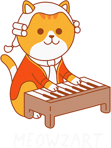 Meowzart Cat Pun Classical Music Piano Doggie Tank