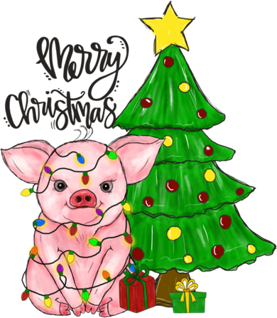 Merry Christmas Pig Funny Pigs Christmas Xmas Kids Hoodie