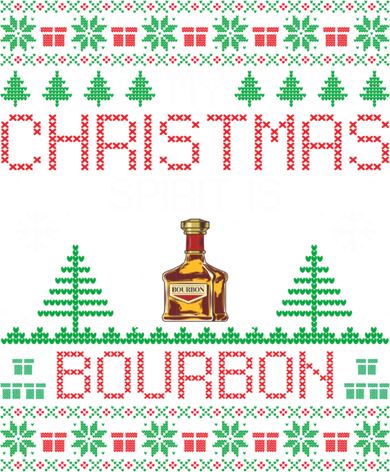 My Christmas Spirit Is Bourbon Bourbon Ugly Christmas Gift Golf Towel