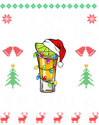 My Christmas Spirit Is Tequila Mexican Ugly Christmas Gift Golf Towel