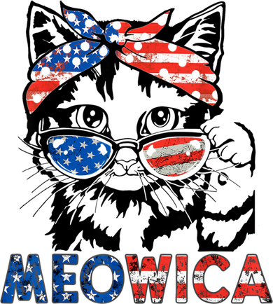 Meowica Cat Sunglasses American Flag 4th Of July Merica Usa Toddler T-Shirt