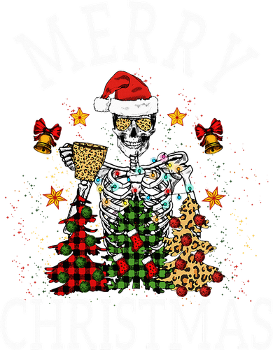 Merry Christmas Skull Skeleton funny  Button