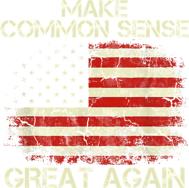 Make Common Sense Great Again Funny Humor Vintage Usa Flag Doggie Tank