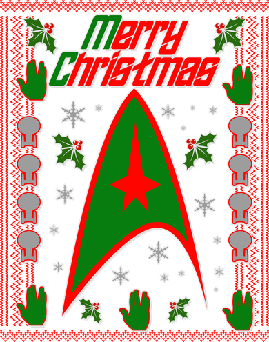 Merry Starfleet Christmas Ugly Sweater Coaster