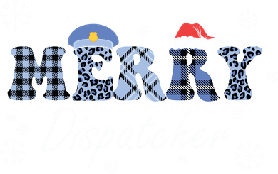 Merry Dispatcher Christmas Police Buffalo Plaid Leopard Santa Hat Graphic Doddie Hoodie
