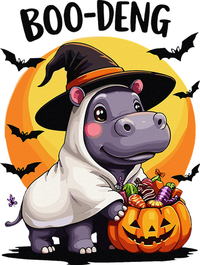 Moo Deng Halloween Boo Deng Costume Moodeng Hippo Women's Hoodie