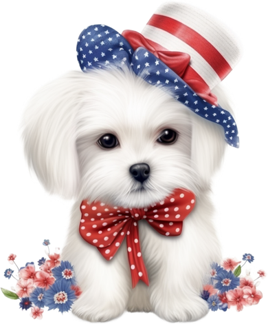 Maltese Dog Puppy USA Flag American Dogs Patriotic 4th Of July Visor