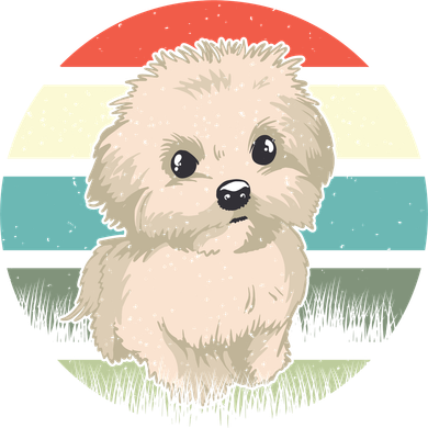 Maltese Dog Retro Button