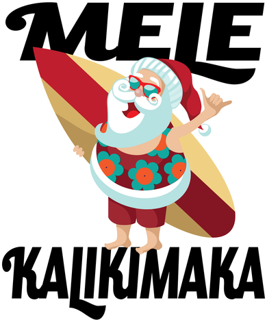Mele Kalikimaka Surfing Santa Christmas Tote Bag