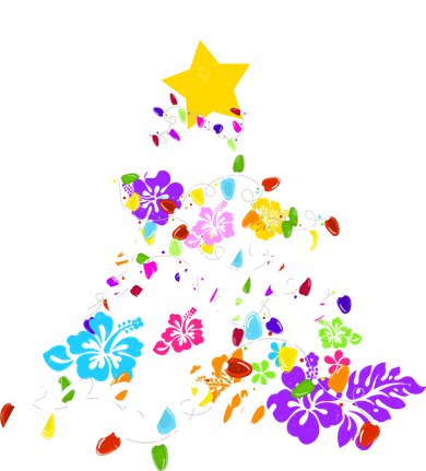 Hawaiian Mele Kaliki Maka Christmas Tree Baby Bodysuit