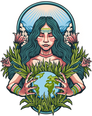 Mother Earth Native American Earth Day Women's Hoodie