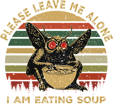 Mothman Eating Soup Please Leave Me Alone I Am Eating Soup Kids T-Shirt