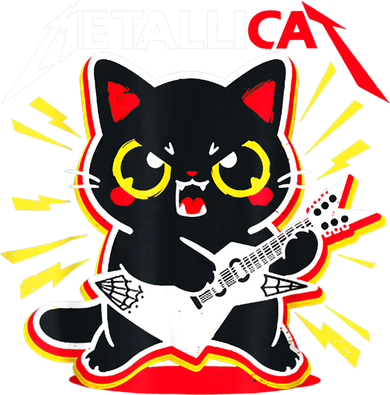 Metallicat Funny Cat Rock 90s Meow For Music Band Of Friend Hat