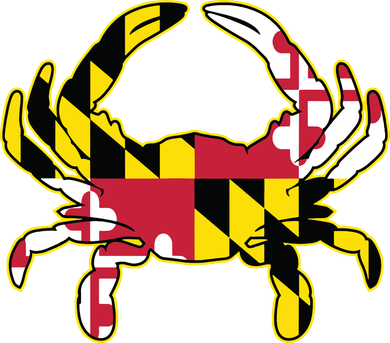 Maryland Flag Crab Design With Md Flag Colors Overlay Doggie Tank