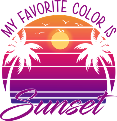 My Favorite Color Is Sunset Retro Summer Women's Long Sleeve Shirt