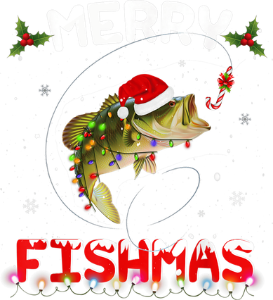 Merry Fishmas Funny Fishing Christmas Pajama Fishers Kids T-Shirt