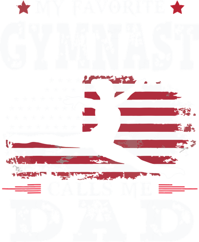 My Favorite Gymnast Calls Me Dad USA Flag Fathers Day 11oz C Handle Ceramic Mug