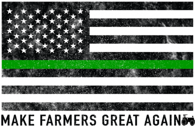 Make Farmers Great Again Tractor Us Flag Green Line Gift Polo