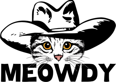 Meowdy Funny Mashup Between Meow And Howdy Cat Meme Great Gift Button