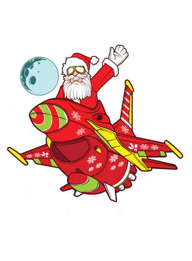 Merry Flightmas Santa Claus Pilot Flying Airplane Aviation Cool Gift Button