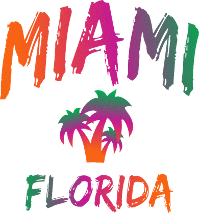Miami Florida Text Print Classic Magnet
