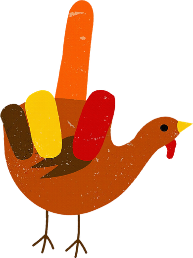 Middle Finger Turkey American Sign Language Thanksgiving Button