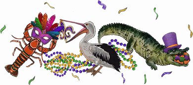 Mardi Gras Alligator Pelican Crawfish New Orleans Carnival Toddler T-Shirt