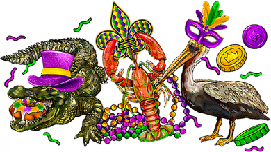 Mardi Gras ABC Alligator Brown Pelican Crawfish Louisiana Toddler T-Shirt