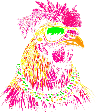 Mardi Gras Chicken Sunglasses Beads Farmer New Orleans Party Kids T-Shirt