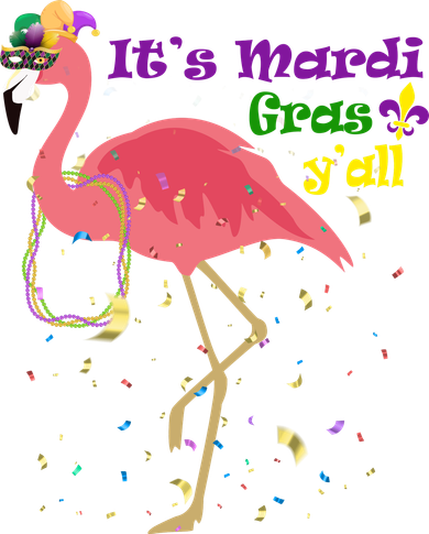 Mardi Gras Flamingo Toddler Long Sleeve
