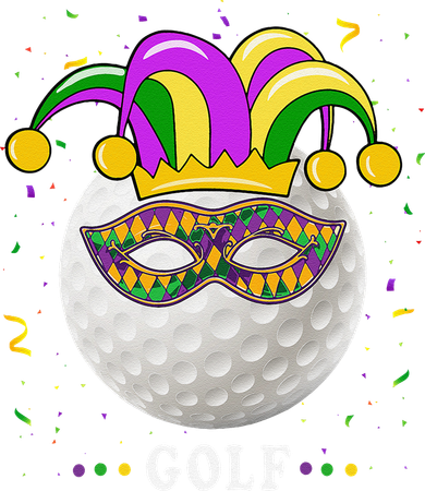 Mardi Gras Golf Costume Mardi Gras Jester Hat Golf Lover Women's V-Neck T-Shirt