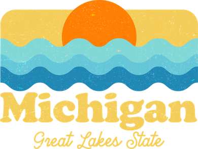 Michigan Great Lakes State Retro Sun Lake Coffee Mug