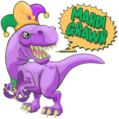 Funny Mardi Grawr T-Rex Dinosaur Kids Hoodie