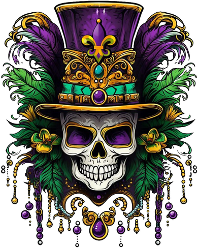 Mardi Gras Sugar Skull Party Toddler Long Sleeve