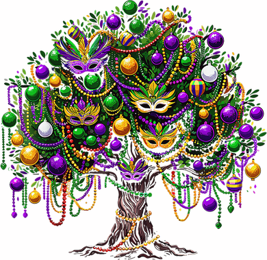 Mardi Gras Tree Beads New Orleans 2025 Festival Bead Tree Magnet