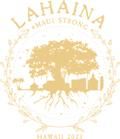 Maui Hawaii Shoreline Supportive Golden Maui Strong Lahaina Banyan Tree Kids T-Shirt