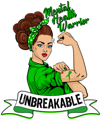 Unbreakable Mental Health Warrior Button