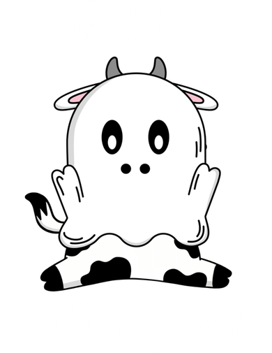 Moo I Mean Boo Funny Ghost Cow Print Halloween Gift Mousepad
