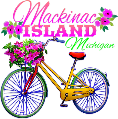 Mackinac Island Michigan Vintage Bike Flowers Coffee Mug