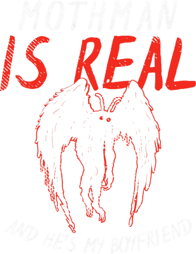 Mothman Is Real And He's My Boyfriend Funny Mothman Meme  Kids Hoodie