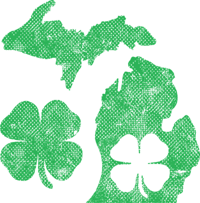Michigan Irish Shamrock St Patricks Day Saint Paddys Ceramic Ornament