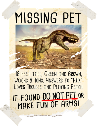 Funny Missing Pet T-Rex Dinosaur Kids Sweatshirt