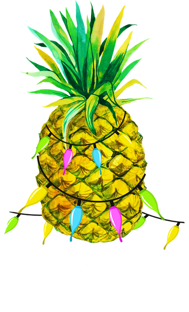 Mele Kalikimaka Pineapple Christmas Lights Kids T-Shirt