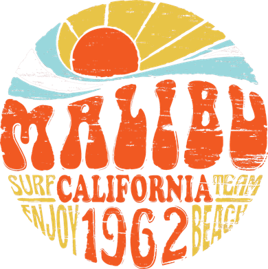 Malibu California Retro Distressed Women's T-Shirt