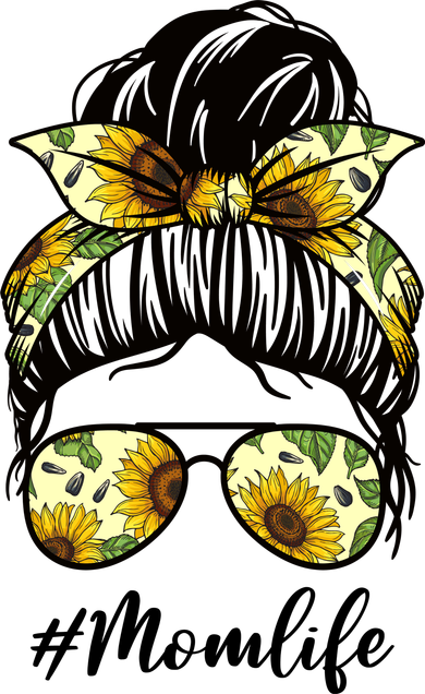 Mom Life Hair Bun Sunflower Cute Gift Polo